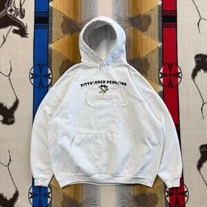 Vintage Men’s Pittsburgh Penguins Embroidered Hoodie Sweatshirt Size XL NHL
